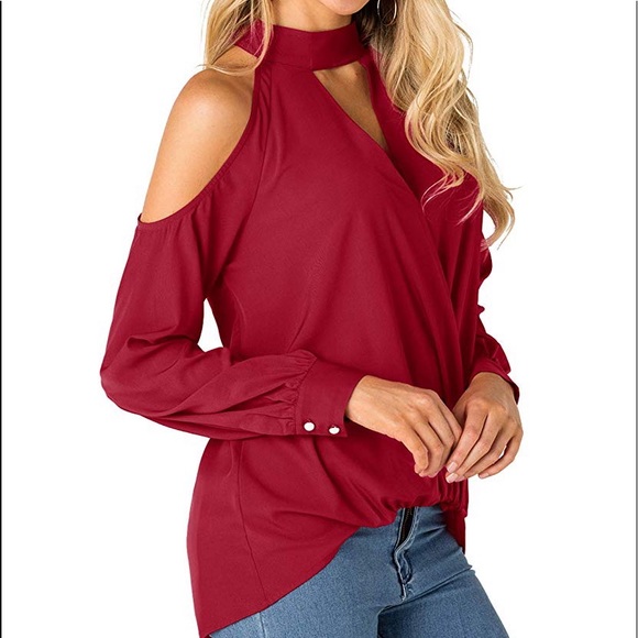 Beautiful woman top blouse cold shoulder - Picture 3 of 7